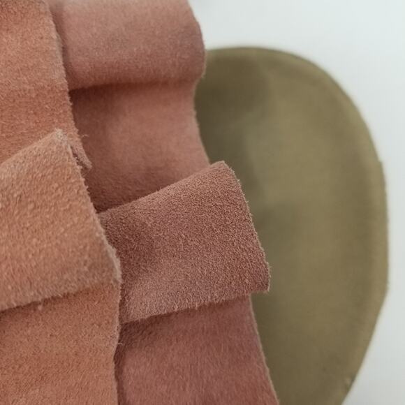 American Eagle Outfitters Slides Sandals Flip Flops Pink Leather Women's Size 11 - Picture 8 of 10